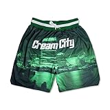 RIMING Cream City Mens Basketball Sport Shorts Quick Dry Mesh Embroidered with Pockets Loose-Fit Fan