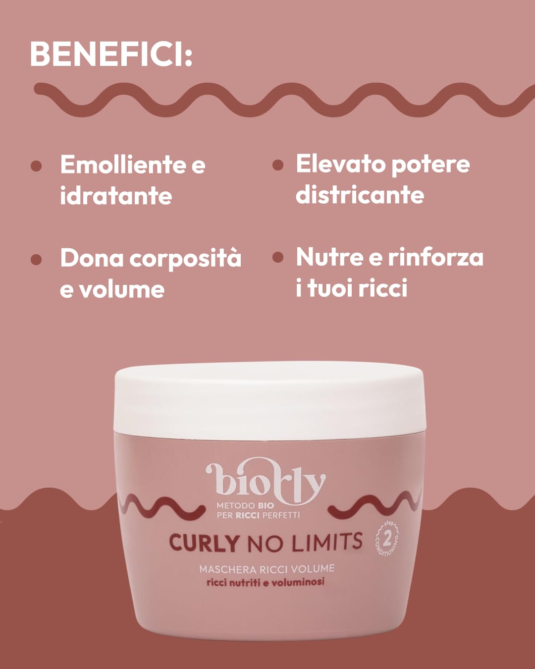METODO CURLY BIO KIT VOLUME; per capelli ricci e mossi, include shampoo Best Curly, maschera Curly no limits, mousse Wonder curly, CERTICATA BIO - 250 ml