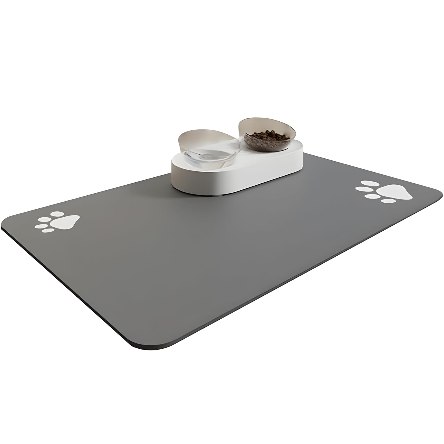X spring Pet Feeding Mat, Non Slip Washable Dog Food Mat for Food and Water Bowl, Quick Dry Water Dispenser Mat with Waterproof Rubber Backing, Water Absorbent Mat for Dog and Cat 50x30 cm