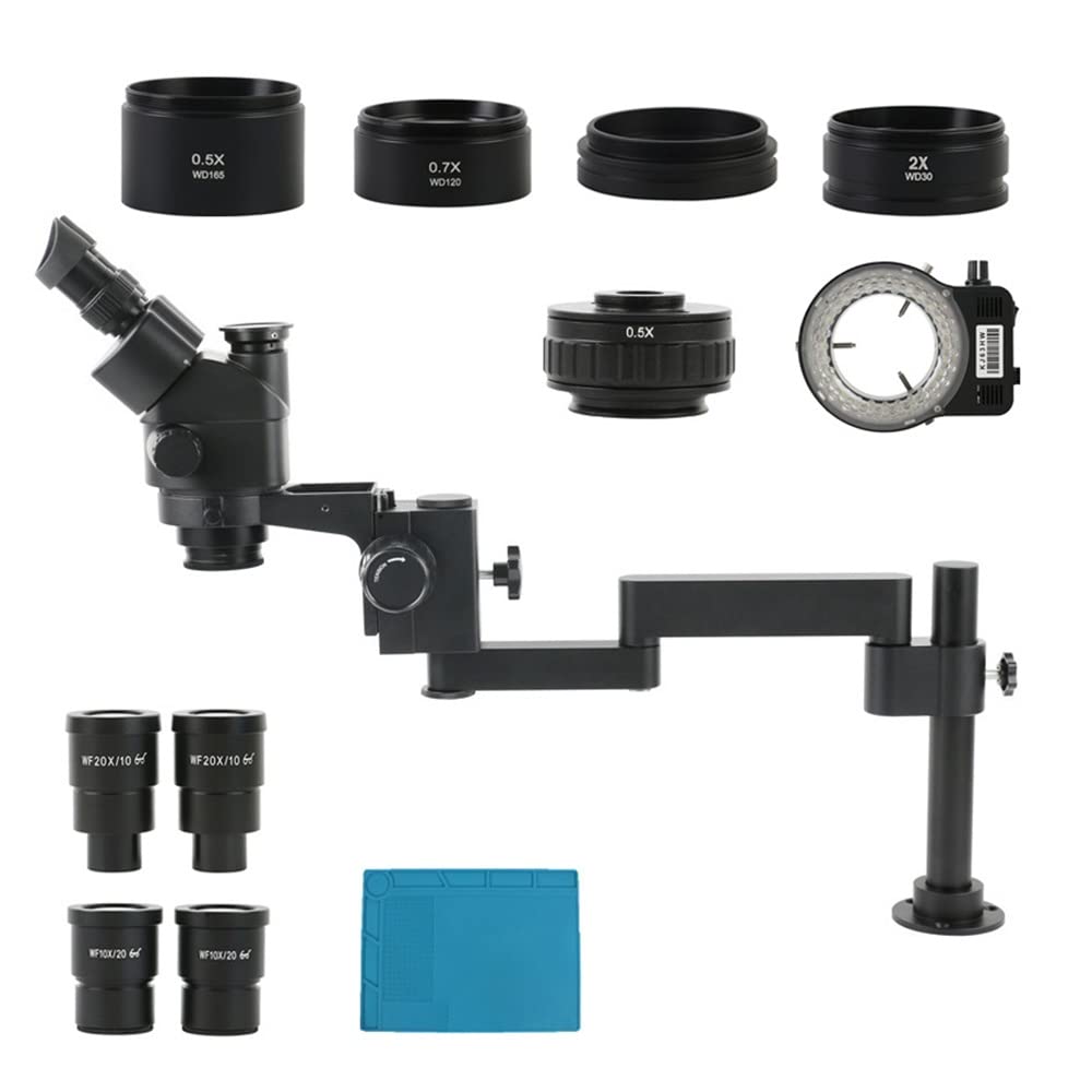 Microscope Simul Focal Trinocular 3.5X-180X Zoom Stereo Microscope Folding Stand Optional 48MP 55MP 4K 2K HDMI USB Soldering Video Camera(3.5X-180X)