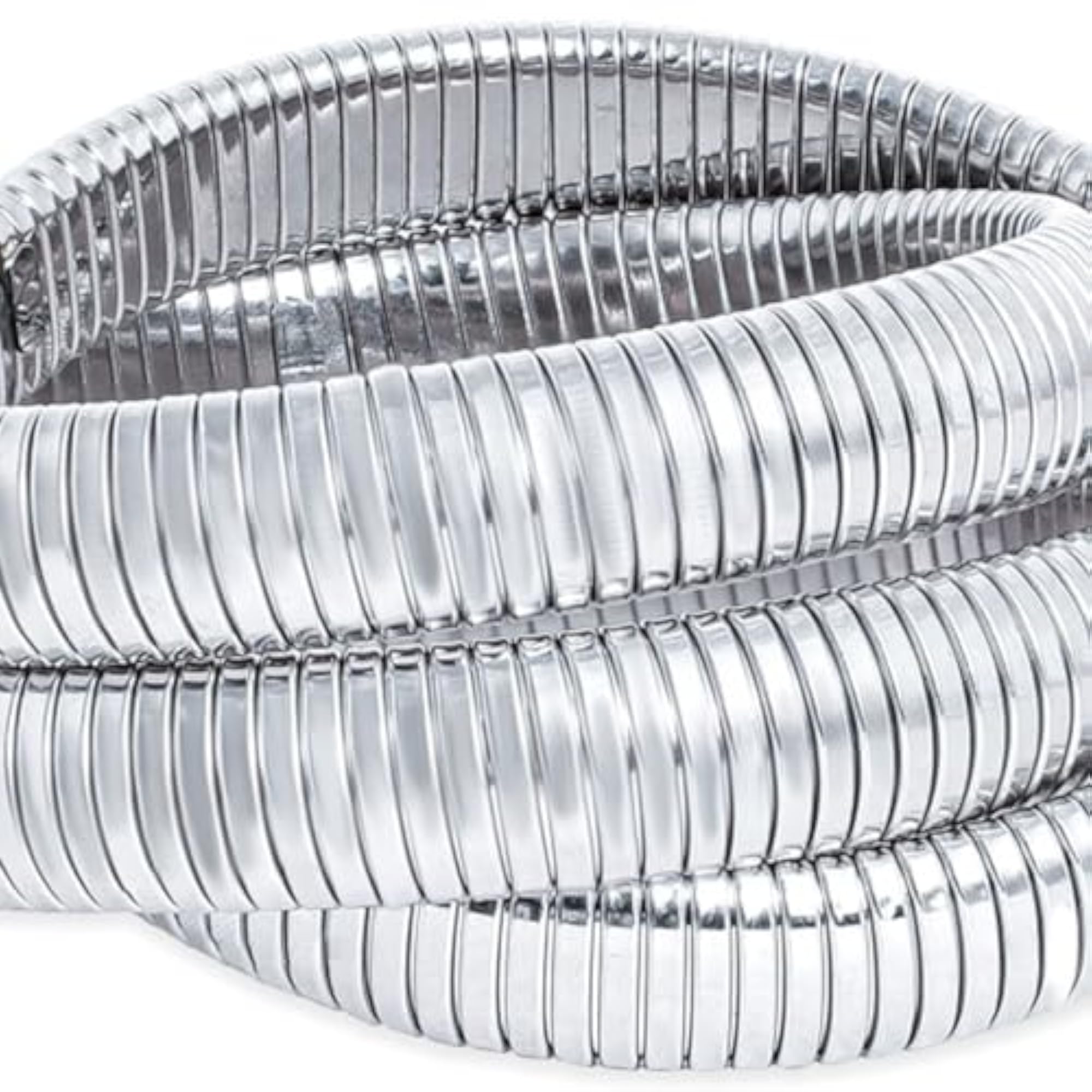 Women's Rhodium-Plated Stainless Steel Multi-Layered Statement Bracelet