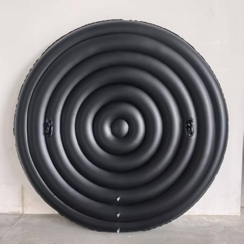 Housse de Spa Gonflable pour Couvercle Rond Réglable en PVC Thermique Couverture Isolante pour Extérieur Protection contre les intempéries Noir 180 cm