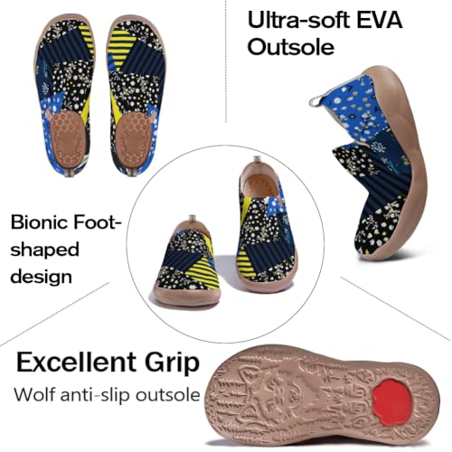 Women's slip-on comfortable flat-soled lightweight casual art painted travel shoes flower series4