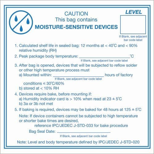 Tape Logic Aviditi Tape Logic 4 x 4,Caution Moisture Sensitive Devices Blue/White Warning Sticker, for Shipping, Handling, Packing, and Moving (1 Roll of 500 Labels)
