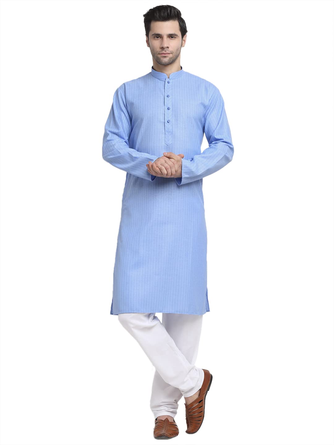 Men Cotton Striped Kurta Pyjama Set-image-25