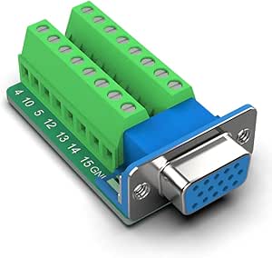 Oiyagai Adaptador de conector macho DB15 DB15 15Pin con