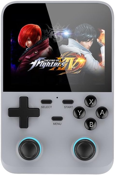 QuantumG - D007 Video Game Consoles 3.5 Inches HD Full Color Handheld Game Player 10000+ Gaming Retro Devices Portable Electronic Console (Silver)