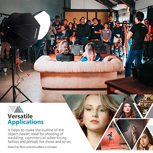 Neewer 37.5inches/95centimeters Octagon Softbox with Carrying Bag Compatible with Speedlite, Studio Flash, Portable Umbrella Soft Box for Photo Studio Portrait Product Photography