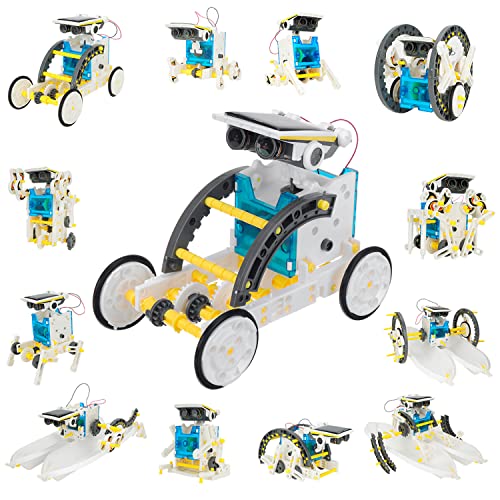 Clickwoo Robot Jouet Enfant, 13 en 1 Robot Solaire, Robot Jouets pour Enfants Jeu Educatif, STEM Kit De Construction Robots Solaires Cadeau Jeux de construiction pour Enfant 8 10 12 Ans Garcon Cover