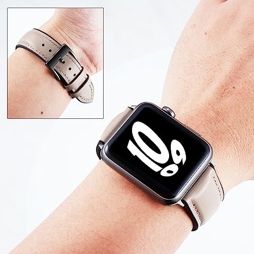 Image of BINLUN Leather Silicone Bands Compatible with Apple Watch 38mm 40mm 41mm 42mm 44mm 45mm 46mm 49mm Sweatproof Replacement Strap for iWatch 11 /10 /9 /8 /7 /6 /5 /4 /3 /2 /1 /Ultra /SE Men Women