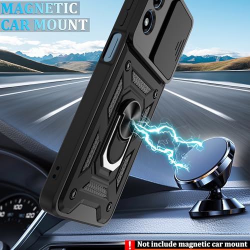 Gritup for Moto-G-Play-2024-(4G) Case with [HD Screen Protector×2], 360°Rotation Ring Kickstand [Military Grade] Case, for Motorola Moto G Play 2024(4G),Black - image 6