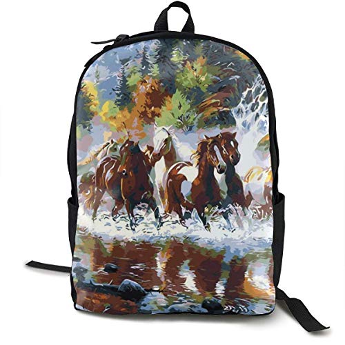 ZhengchunleiX Sports Book Bags Casual Rucksack Travel Daypacks Horse Painting Unique