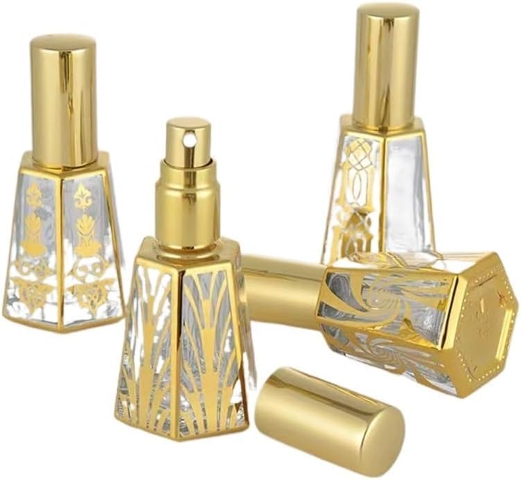 Mini Bottiglie Di Profumo Da Viaggio, Atomizzatore Di Profumo Bottiglie Spray Da 15 Ml Bottiglia Di Profumo Di Vetro Portatile Da Viaggio Campione Oro Contenitori Vuoti Atomizzatore Elegante Nebulizza