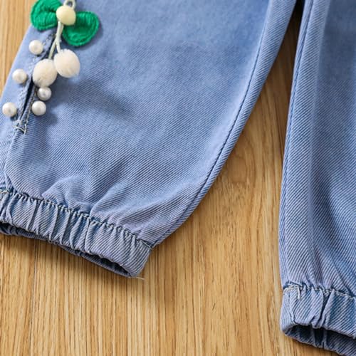 Girl Clothes Size 8 Toddler Kid Pants Jeans Soft Elastic Waist Denim Pants Fleece Sweatpants Girls4
