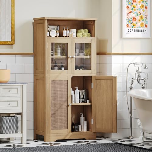 Snapklik.com : Irontar 504H Rattan Bathroom Cabinet, Freestanding ...