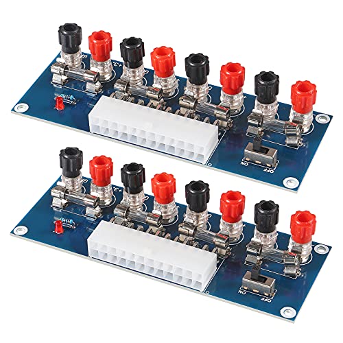 MELIFE 2pcs 24 Pin ATX Power Supply Breakout Adapter Module Desktop Computer Chassis Computer PC Power Supply Breakout Module Adapter 12V 5V 3.3V ATX Transfer Board