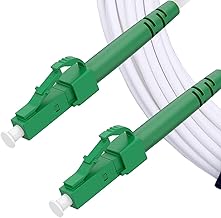 Elfcam® - 0.5m LWL LC/APC to LC/APC Fiber Optic Cable Singlemode Simplex, OS2 9/125μm LSZH Optical Cable White (0.5m)