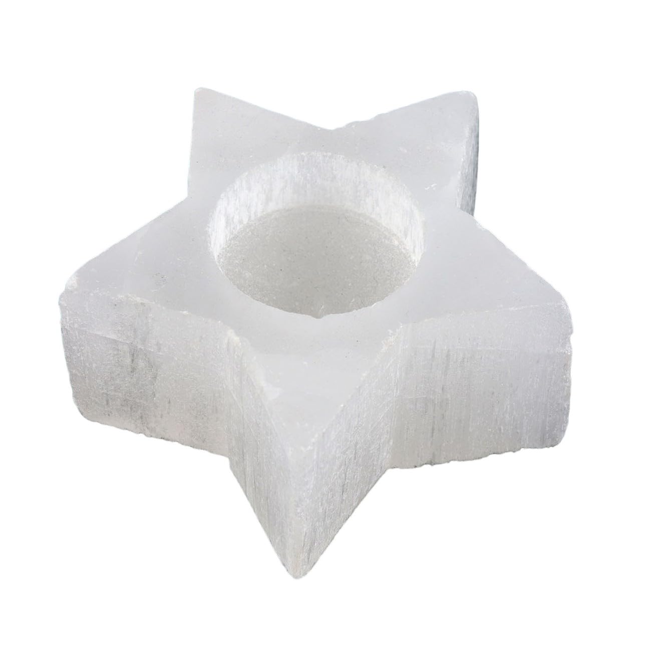 Something Different White Selenite Star Tealight Holder (One Size) (White)