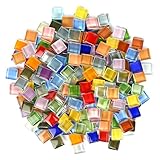 Mosaiksteine zum Basteln 500g Mosaikfliesen Quadratische Mosaik Steine Bunt Glas Mosaiksteine für...