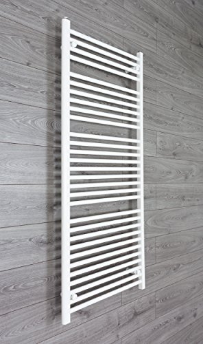 companyblue 700mm wide x 1500mm high Heated Towel Rail Straight Flat White Bathroom Warmer Radiator Rack Central Heating