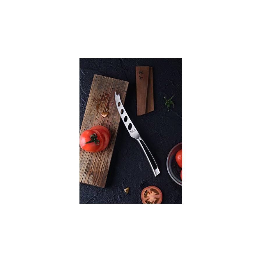 Cangshan TN1 Series 1021882 Swedish 14C28N Steel Forged 5-Inch Tomato/Cheese Knife and Wood Sheath Set