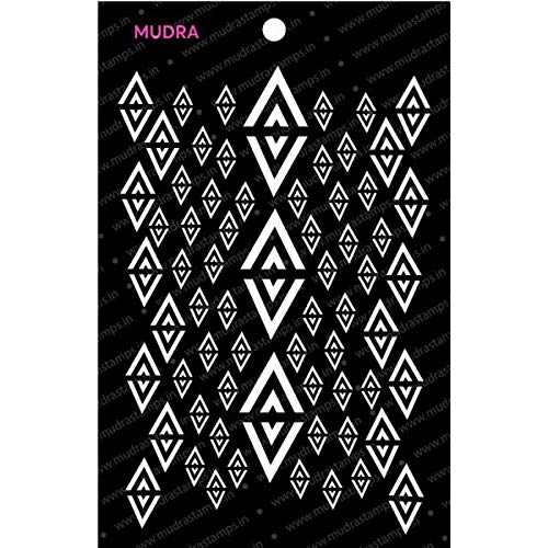 Mudra Stencils -Diamond Deco - 4"x6" for DIY Home Decors, Crafts & Mixed Media