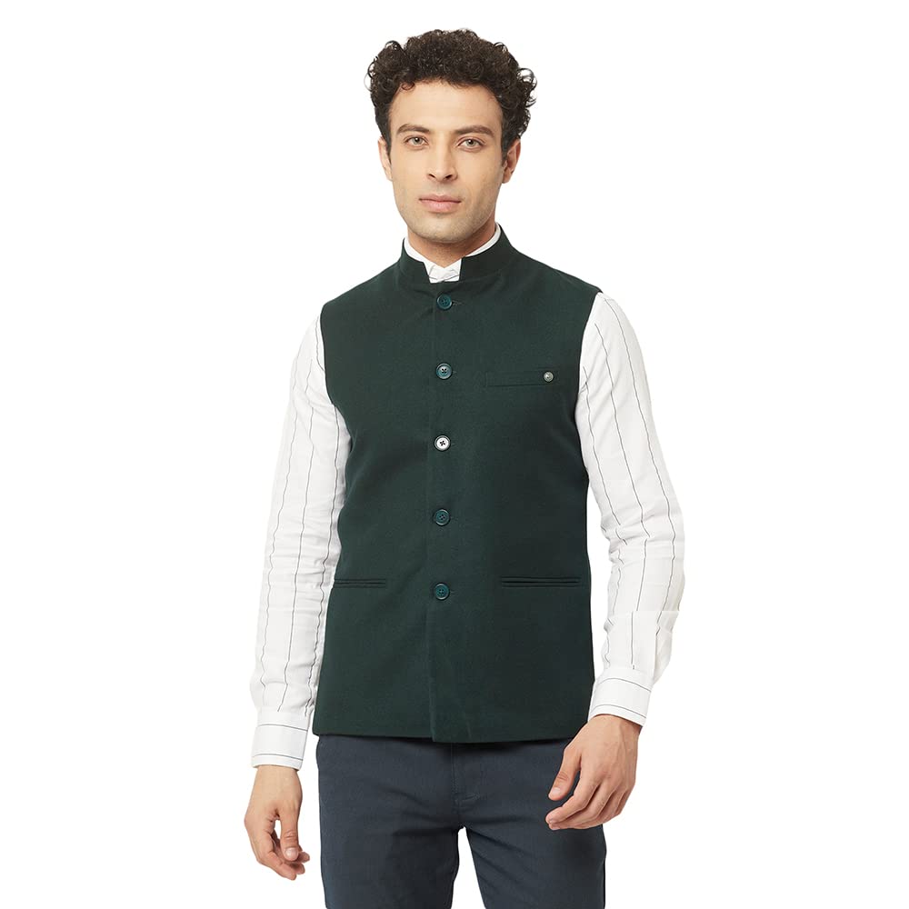 crimsoune club Men Waistcoat in Emerald Green Tone-picture-16