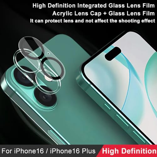 Image of UniqueMe Camera Lens Protector for iPhone 16 /16 Plus [3D Tempered Glass] - Scratch-Resistant, Ultra HD Clarity, Easy Installation, Full Lens Coverage, Durable Protection