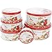 Christmas Cookie Tins, Round Nesting Storage Containers for Holiday Desserts (6 Pack)