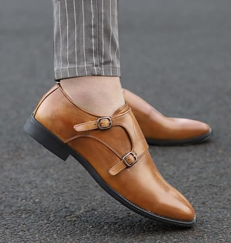 Image of AADI Men's Synthetic Leather Monk Strap Formal Shoes