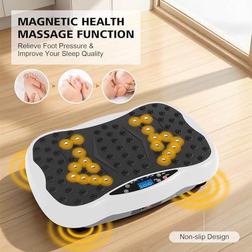 Image of Vibration Plate Exercise Machine, 10 Auto Modes /200-Levels Vibrating Plate for Lymphatic Drainage Weight Loss, 400LBS Capacity Shake Plate for Whole Body Workout for Home Gym Fitness