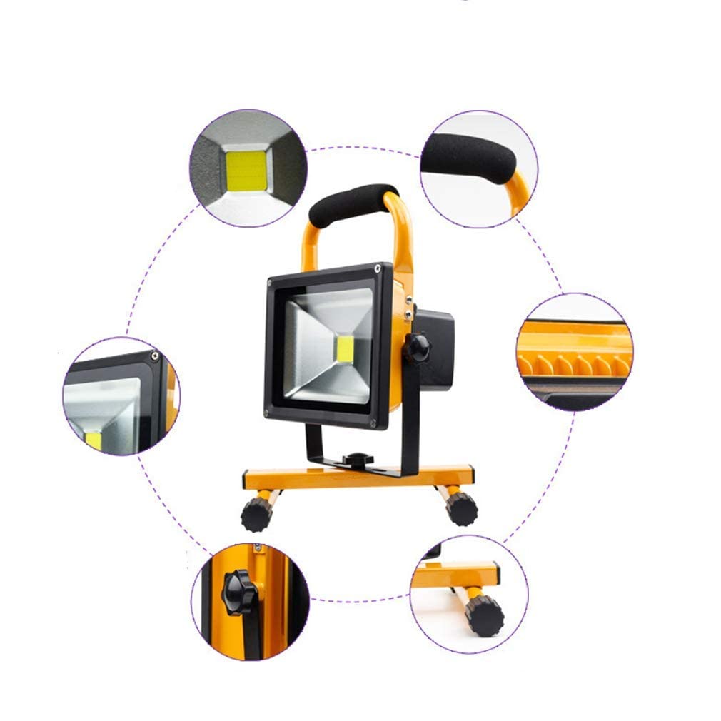 Proiettore LED Ricaricabile da 4000Lm E 50W, Supporto Portatile, Impermeabile Ip65, Proiettore Architettonico, Proiettore Portatile, Luce Esterna Ricaricabile