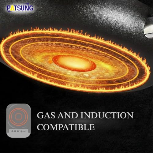 Image of 3-Piece Non-Stick Cookware Set - Tawa, Kadai with Glass Lid & Frying Pan | 3-Layer Non-Stick Coating | Induction & Gas Stove Compatible | Bakelite Cool-Touch Handles | Durable & Easy to Clean