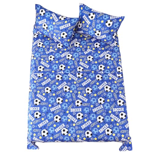 MCO Kids Twin Size Bed Sheet Set with Soccer Sport Theme, 3 Piece Soft Microfiber Kids Bed Sheets, Oeko-TEX, Won't Pop Off, Breathable & Machine Washable, Football Bedding Set for Boys, Girls - image 9