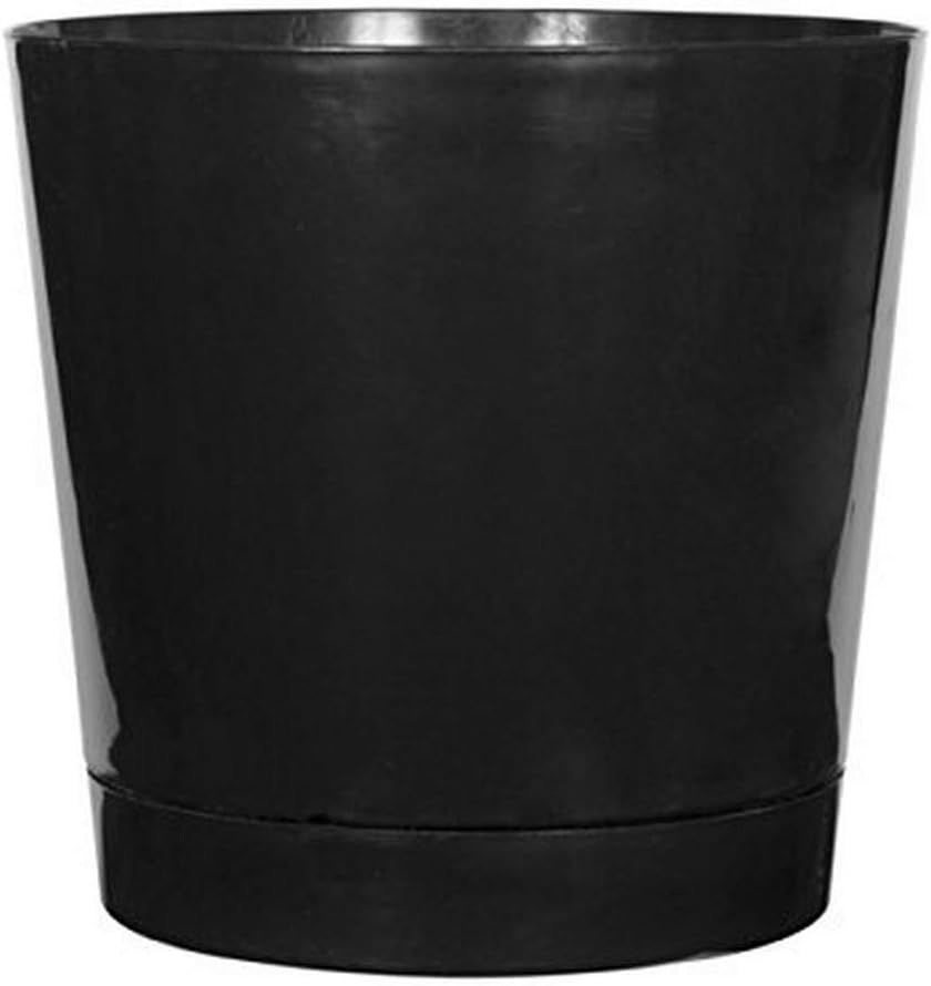 Novelty Majestic Full Depth Round Cylinder Pot, Glossy Black, 12-Inch (10128)