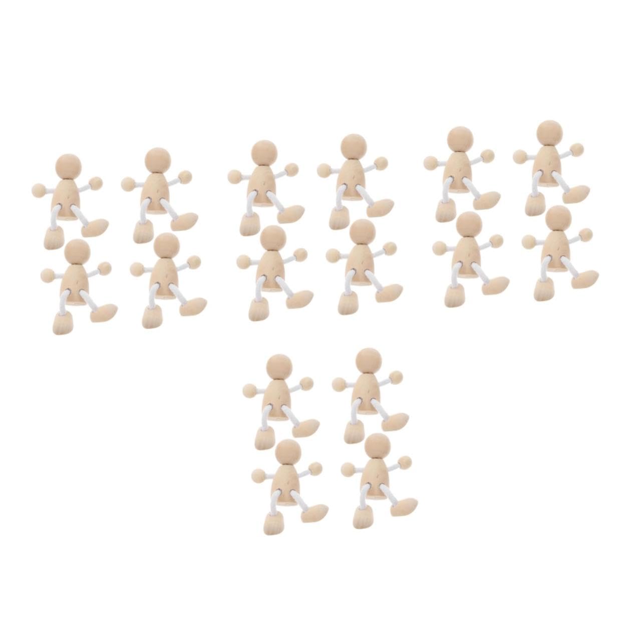 16 Piezas Muñecas de Madera para Pintar Figuras Pequeñas de Madera sin Terminar para Manualidades DIY Juguetes Creativos Seguros para Decoración Artesanal
