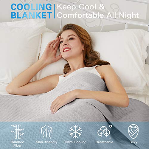 Image of AmyHomie Cooling Blanket 59 inchx79 inch, 100% Rayon Derived from Bamboo