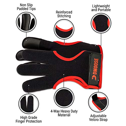 image for DMoose Fitness DMoose Archery Glove for Men Women, Three Finger Design