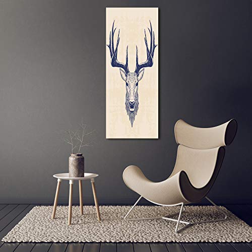 Déco mural derrière le plastique : tableau cerf beige lavable - 4