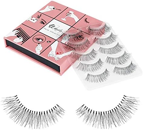 Wispies Fake Eyelashes Wenida 5 Pairs 100% Handmade Reusable Long Strip Lashes Natural look False Eyelashes