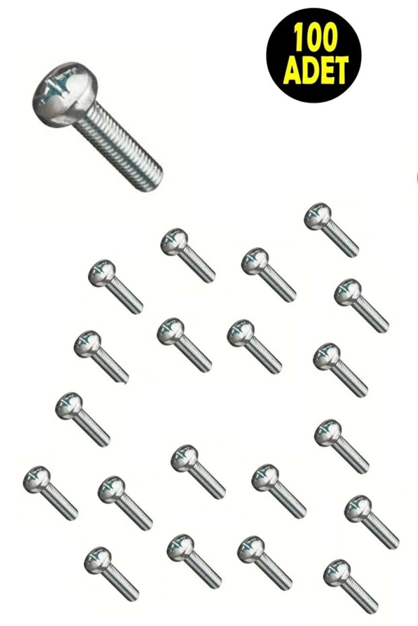 Usin M6 x 16mm Yıldız Silindir Başlı Dayanıklı Çiko Kaplama (YSB) Metrik Vida - Montaj Vidası (100)