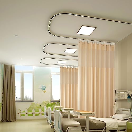 Image of Cniuyhi 5ft Wide x 8ft Tall Hospital Curtain Inherent Flame Retardant Medical Privacy, Room Divider Medical Curtains with Grommet for Hospital, School Nursery, Lab,Clinic (1 Panel, Beige, 5x8ft)