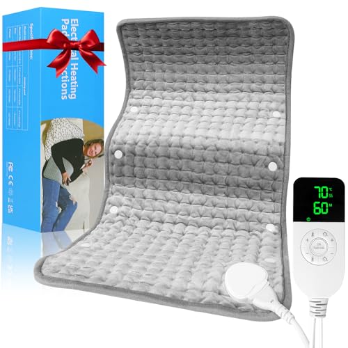 Heat Pads for Back Pain Relief - Electric Heat Pad with Buckle, Stepless Heating Levels & Auto-Off Timer, Machine Washable, LED Controller, 60x30cm Heating Pad for Period Cramps, Muscle Relaxation Heat Pads for Back Pain Relief - Electric Heat Pad with Buckle, Stepless Heating Levels & Auto-Off Timer, Machine Washable, LED Controller, 60x30cm Heating Pad for Period Cramps, Muscle Relaxation