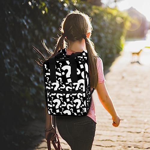 Sac à dos pour garçons à motif points d'interrogation multicolore 35cm - 7