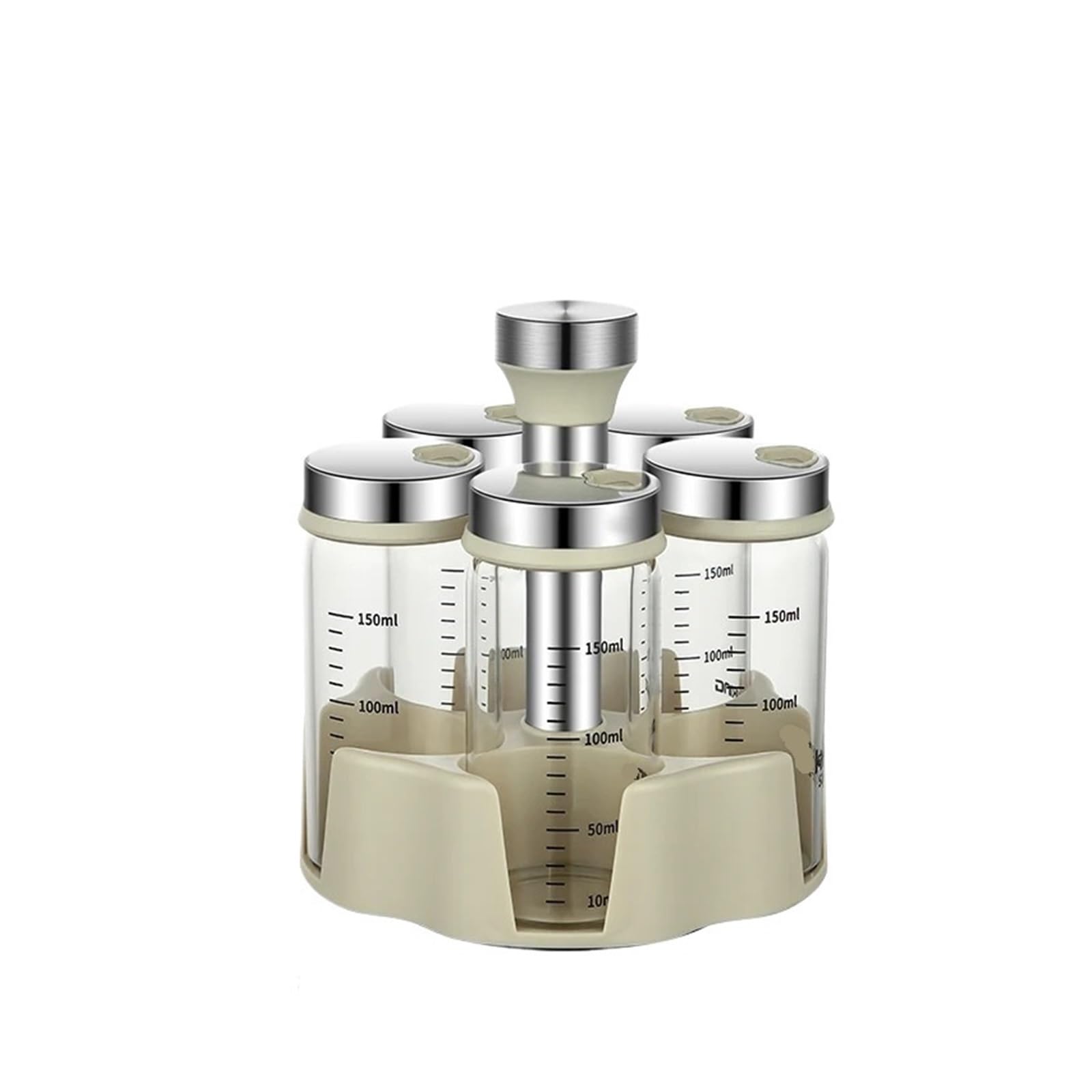 WZPTLKIBAD Rotating Seasoning Bottles, Glass Spice Jars and Oil Bottles