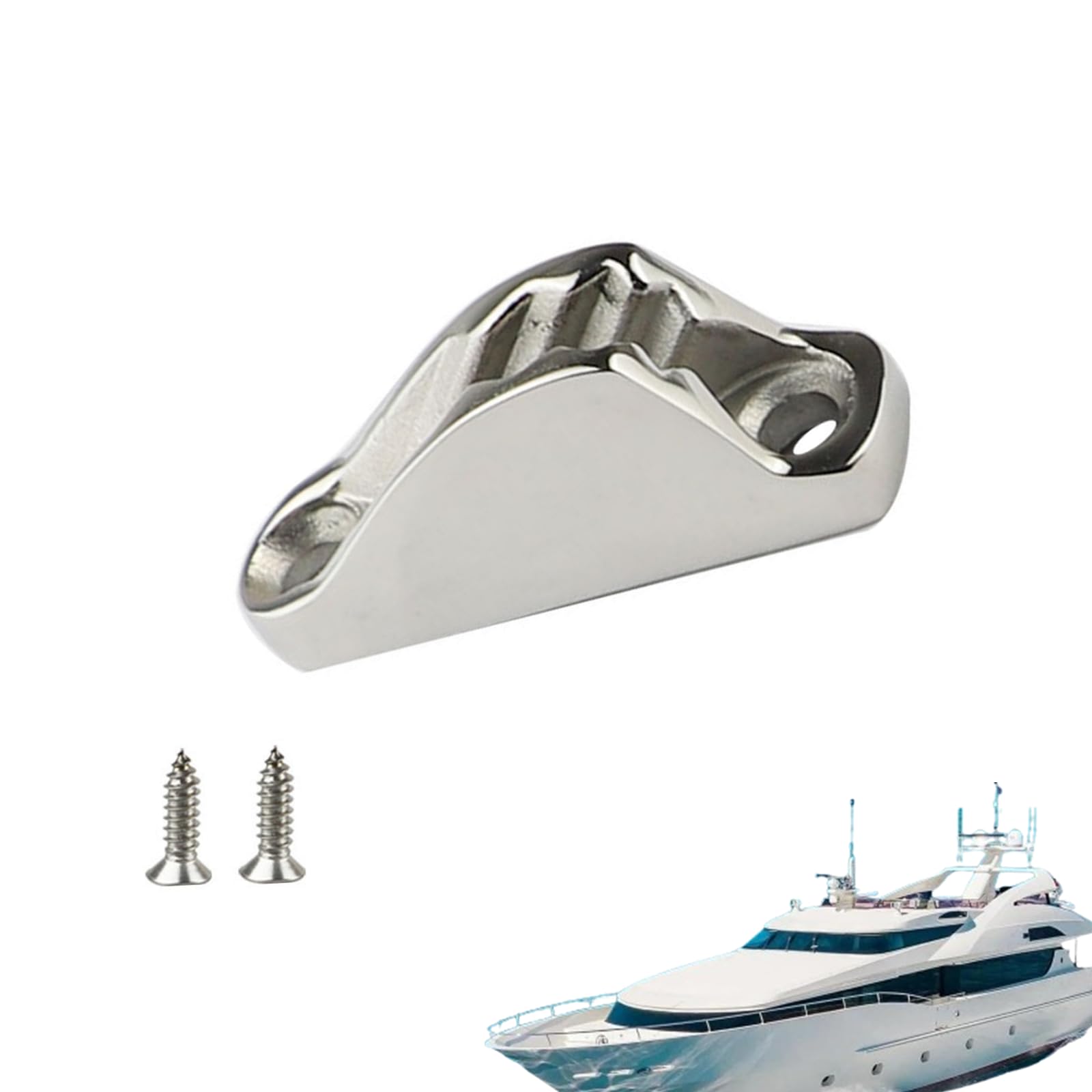 Suwzuqn 1 Pack Rope Clam Cleat Sturdy 316 Stainless Steel Boat Clam Cleat for Ship, Kayak Accessories