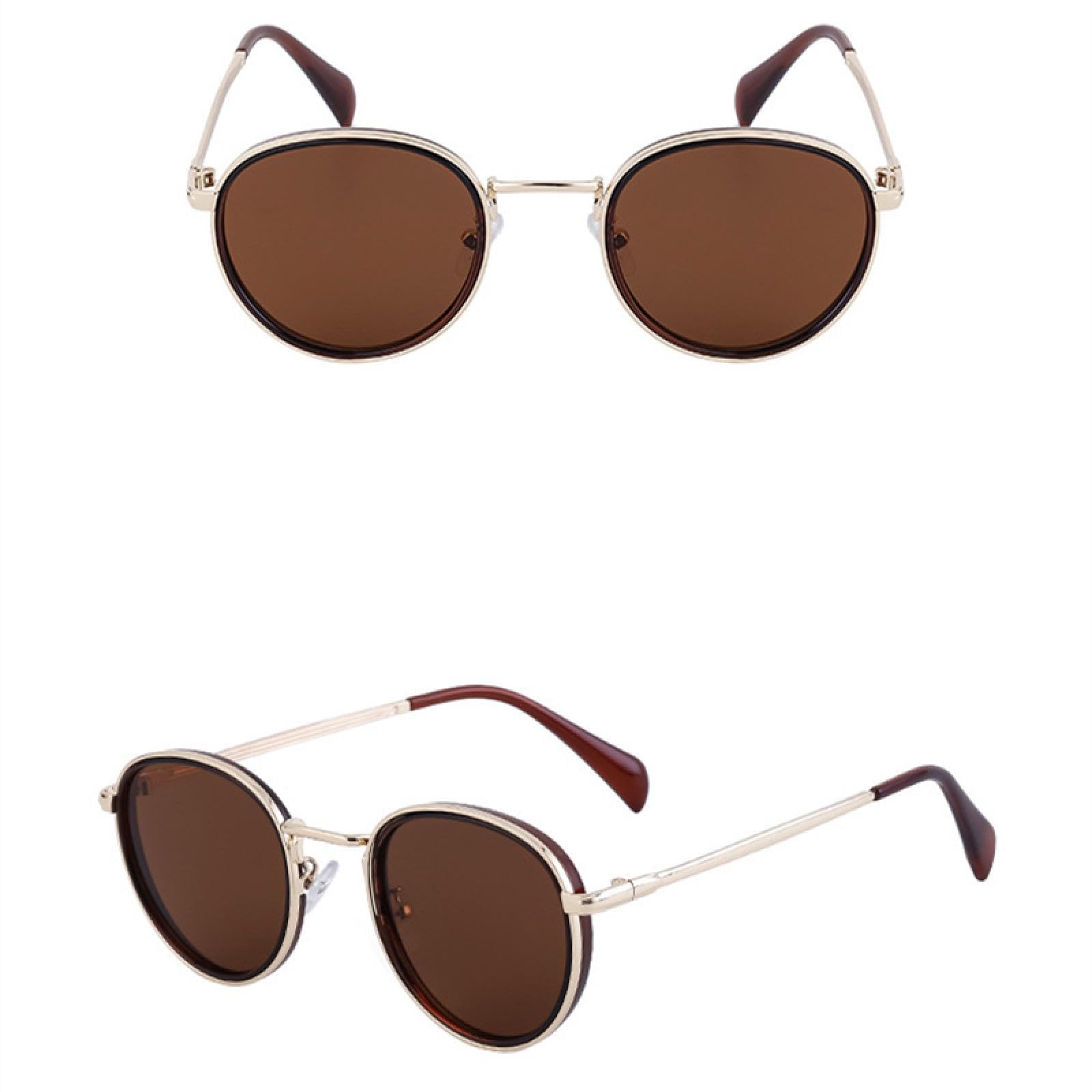 Gafas de sol ovaladas para mujer, gafas de sol estilo punk con montura metálica para hombre