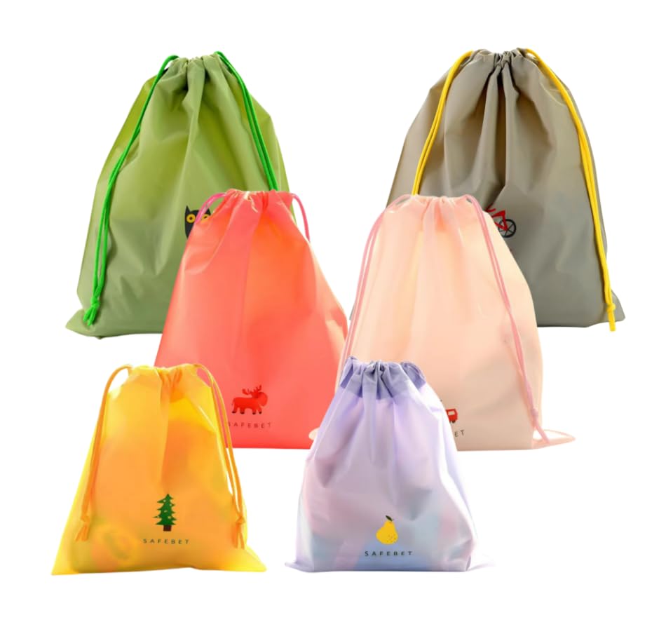 6pcs Drawstring backpack bag Jute bag Fitness Gym Swimming waterproof rope bag Sports School Beach Wash instructor bag Travel organization bag