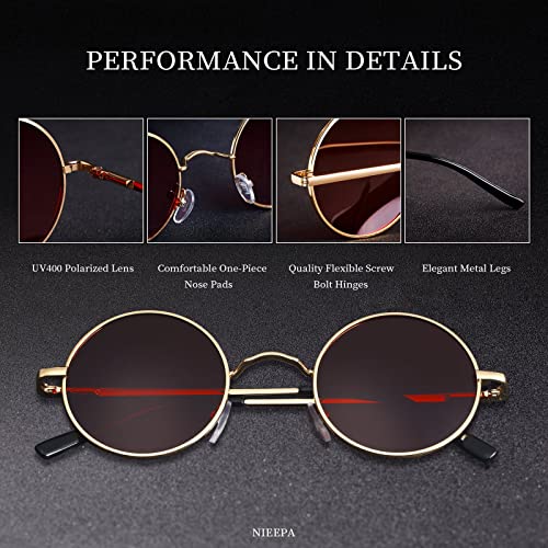 Image of Vintage Small Round Polarized Hippie Sunglasses for Men Women Circle Sun Glasses NP1002