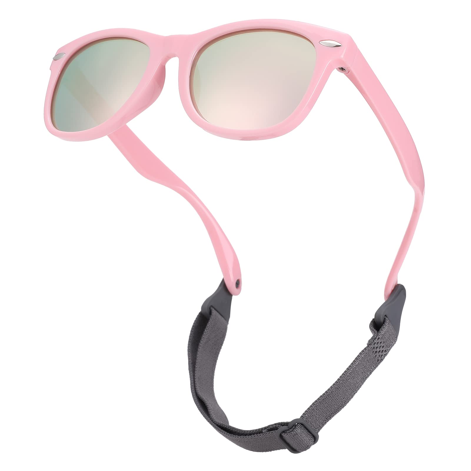 COASION Bendable Flexible Polarized Baby Sunglasses with Strap for Newborn Infant Boys Girls Age 0-24 Months CA9018